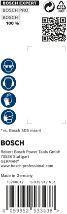 Broca de martelo Bosch SDS max-8X 25×400×520 mm, 5 peças.